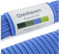 Grenhaven Paracord 31 Metros, Soporta 113 kg, Cuerda de Paracaídas para Kit de Supervivencia, Trenzado Manual de Bricolaje, Camping, Jardinería, 7 Hebras, Diámetro 4mm NO Apta para Escalar, Azul