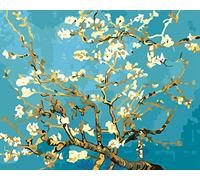 GRENHUE Pintura por Numeros Flor De Durazno De Van Gogh Lienzos para Pintar con Numeros con Pinceles y Pintura Acrílica,DIY Paint by Numbers para Adultos, Niños de Regalo Creativo,40 x 50 Cm