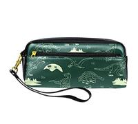 Grenn - Estuche para lápices con patrón de dinosaurio, bolsa de piel sintética con cremallera para niños y niñas, suministros escolares y de oficina
