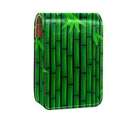 Grenn - Estuche portátil de bambú para pintalabios para viajes, mini caja de almacenamiento de lápiz labial con espejo para mujeres y mujeres, bolsa de cosméticos de cuero, Varios colores, 9.5x2x7 cm/3.7x0.8x2.7 in