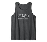 Grenoble Isère Auvernia-Ródano-Alpes Francia Camiseta sin Mangas, Hombre, Jaspeado Oscuro, M