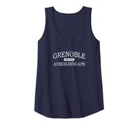 Grenoble Isère Auvernia-Ródano-Alpes Francia Camiseta sin Mangas, Mujer, Azul Marino, M