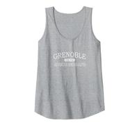 Grenoble Isère Auvernia-Ródano-Alpes Francia Camiseta sin Mangas, Mujer, Gris Jaspeado, XXL