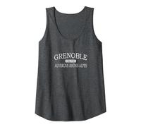 Grenoble Isère Auvernia-Ródano-Alpes Francia Camiseta sin Mangas, Mujer, Jaspeado Oscuro, XXL