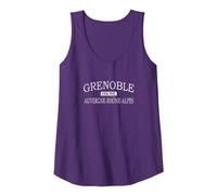 Grenoble Isère Auvernia-Ródano-Alpes Francia Camiseta sin Mangas, Mujer, Morado, XXL