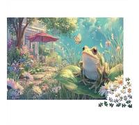 Grenouille Sur Lily Pad Puzzle 1000 Pièces Faune Sauvage: Jeux Éducatifs Et Défiant Pour Adultes, Cadeau Et Décoration Parfaite 52x38cm/1000pcs
