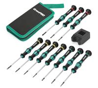 GRENPRO Juego de destornilladores de precisión de 10 piezas, pequeños destornilladores magnéticos con Phillips, ranurados, estrella Torx para gafas, reloj, computadora, laptop, teléfono