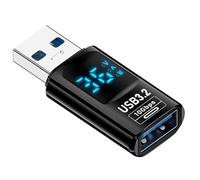 GREOHNMPAW 1 Adaptador USB 3.2 con Pantalla LED Digital, 10 Gbps, 36-60 W, Medidor de Potencia, Probador, Chip Inteligente, Transmisión de Datos, Extensión USB C A