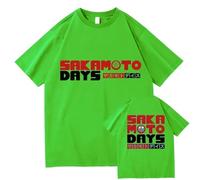 GREOPE Camiseta de anime Sakamoto Days para hombre, informal, estampada, unisex, a la moda, informal, cómic, verde, XXL