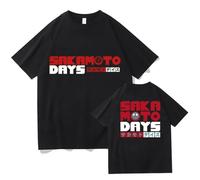 GREOPE Camiseta de anime Sakamoto Days para hombre, informal, estampada, unisex, a la moda, informal, cómic, Negro, 3XL