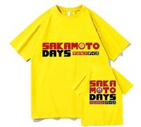 GREOPE Camiseta de anime Sakamoto Days para hombre, informal, estampada, unisex, a la moda, informal, cómic, amarillo, XXL