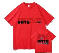 GREOPE Camiseta de anime Sakamoto Days para hombre, informal, estampada, unisex, a la moda, informal, cómic, rosso, XXL