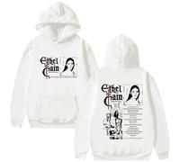 GREOPE Eth-el Cain - Sudadera con capucha de manga larga para mujer y hombre, talla A, blanco, XL