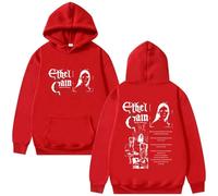 GREOPE Eth-el Cain - Sudadera con capucha de manga larga para mujer y hombre, talla A, rosso, XXL