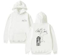 GREOPE Eth-el Cain - Sudadera con capucha, manga a la moda, informal, para hombre y mujer, blanco, S