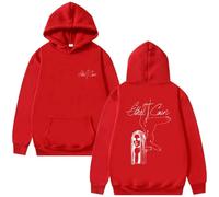 GREOPE Eth-el Cain - Sudadera con capucha, manga a la moda, informal, para hombre y mujer, rosso, M