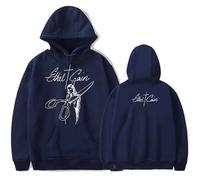 GREOPE Eth-el Cain - Sudadera con capucha unisex estampada de manga larga, azul marino, S