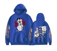 GREOPE He-ll-sing - Sudadera con capucha de anime, manga a la moda, casual, ropa de calle para hombres y mujeres A, azul, L