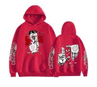 GREOPE He-ll-sing - Sudadera con capucha de anime, manga a la moda, casual, ropa de calle para hombres y mujeres A, rosso, L