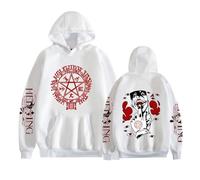 GREOPE He-ll-sing - Sudadera con capucha de anime, manga a la moda, informal, para hombre y mujer B, blanco, L