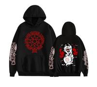 GREOPE He-ll-sing - Sudadera con capucha de anime, manga a la moda, informal, para hombre y mujer B, Negro, L