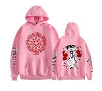 GREOPE He-ll-sing - Sudadera con capucha de anime, manga a la moda, informal, para hombre y mujer B, rosa, L