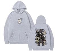 GREOPE Sakamoto Days - Sudadera con capucha de anime, manga a la moda, casual, ropa de calle para hombres y mujeres, gris, 3XL