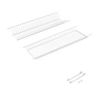 Gresinex - Escurreplatos de Acero Laminado Blanco para Mueble de Cocina - 2 Niveles, Revestimiento PVC, Instalación en Módulos 50, 60, 80 cm - Soporte para Platos y Vasos (Módulo 50)