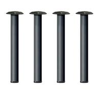 Gresinex - Pata de Mesa Metálica Regulable Ø60 mm - Altura 710 mm con Base Ajustable +30 mm - Acero Resistente para Mesas, Encimeras, Muebles - Blanco, Negro, Gris o Cromo Brillo (Negro)