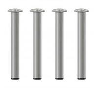 Gresinex - Pata de Mesa Metálica Regulable Ø60 mm - Altura 710 mm con Base Ajustable +30 mm - Acero Resistente para Mesas, Encimeras, Muebles - Blanco, Negro, Gris o Cromo Brillo (Gris)