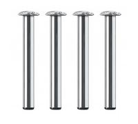 Gresinex - Pata de Mesa Metálica Regulable Ø60 mm - Altura 710 mm con Base Ajustable +30 mm - Acero Resistente para Mesas, Encimeras, Muebles - Blanco, Negro, Gris o Cromo Brillo (Cromo Brillo)