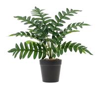 Gresorth 1 pieza de hojas de palma artificiales grandes en maceta, decoración de plantas verdes falsas, bonsái, decoración realista de Monstera tropical para el hogar, gabinete de inauguración de la