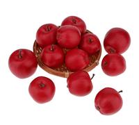 Gresorth 15 Piezas Artificial Roja Oscura Manzana Decoración Falso Fruta Modelo Faux Fije Mostrar Realista Verduras Adorno para Boda Jarrón Relleno