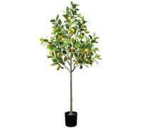 Gresorth Maceta limonero artificial de 5 pies para decoración de plantas falsas con frutas para hogar, oficina y jardín