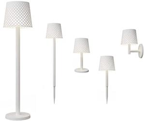 GRETA - Aplique/Lámpara de Mesa/Pie/Exterior Solar LED Blanco Nuevo para Jardín