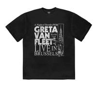 Greta Van Fleet - Camiseta Oficial de Night of Revelry Unisex, Color Negro, Negro, L