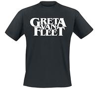 Greta Van Fleet Logo Hombre Camiseta Negro 100% algodón Regular