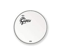 Gretsch parche de batería - parche de resonancia de bombo - Ambassador - blanco recubierto - white coated - 18'' - Logo desplazado a la izquierda - GRDHCW18O