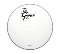Gretsch parche de batería - parche de resonancia de bombo - Ambassador - blanco recubierto - white coated - 18'' - Logo centrado - GRDHCW18