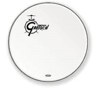 Gretsch parche de batería - parche de resonancia de bombo - Ambassador - blanco recubierto - white coated - 20'' - Logo desplazado a la izquierda - GRDHCW20O