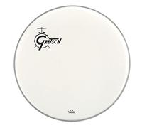 Gretsch parche de batería - parche de resonancia de bombo - Ambassador - blanco recubierto - white coated - 24'' - Logo desplazado a la izquierda - GRDHCW24O