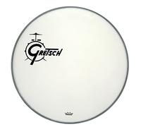 Gretsch parche de batería - parche de resonancia de bombo - Ambassador - blanco recubierto - white coated - 26'' - Logo desplazado a la izquierda - GRDHCW26O