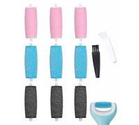 GRETY 9 Piezas Recambio Lima Pies Compatible con Scholl Velvet Smooth, Extragruesos Rodillo,2 Tipos de Rugosidad, Rodillo para Lima Pies Electronica, para Set Pedicura Quita Dureza y Callos