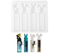 GRETY Moldes Silicona Caja Regalo, 4 Pcs Molde de Yeso para Fundir Pascua, Molde de Silicona para Hacer Caja Regalo, Decoración del Hogar (Conejo y Corazón)