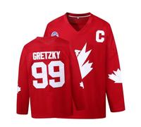 Gretzky Labatt Team Coupe Canada Cup - Camiseta de hockey sobre hielo para hombre #99, rojo (99#red), Small