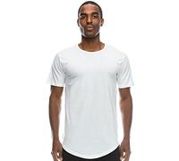 Greucy-darkMens Hipster Hip Hop Elong Longline Crewneck T-shirt