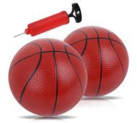 Grevosea Juego de 2 Mini Pelotas de Baloncesto para niños, pequeño Baloncesto Inflable Juego de en Miniatura, Bomba y Aguja,Piscina Interior y Exterior Fiesta de (5,5 Pulgadas)