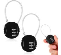 Grevosea Paquete de 2 cerraduras de combinación, candado de 3 dígitos reajustables para equipaje, cerradura de gimnasio, cerradura de combinación pequeña para taquilla, maleta, caja de herramientas,