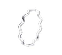 Grewod Anillo de Mujer Oro Blanco 14 Kilates, Ola, Joyería Anillos de Bodas Matrimonio Compromiso Talla 20