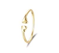 Grewod Anillo Mujer Oro 18K Corazón Abierto Ajustable Talla 8, Joyería Anillos de Compromiso Boda Matrimonio
